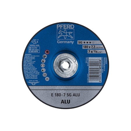 Pferd Grinding Wheel, Aluminum, Type 27, 7"x1/4 61306